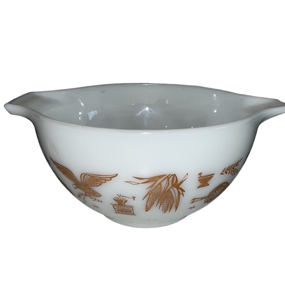 Vintage Pyrex #441 Early American Cinderella Brown & White Bowl 1 - 1/2 …